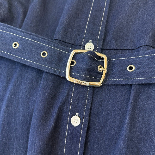 CELINE 26S LONG SHORT SLEEVE DENIM DRESS 367