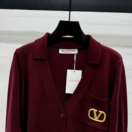 VALENTINO 26S COLLARED KNIT CARDIGAN 393