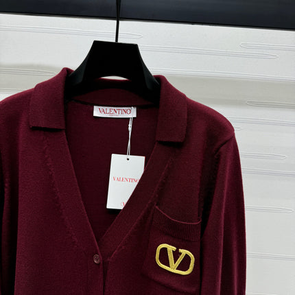 VALENTINO 26S COLLARED KNIT CARDIGAN 393