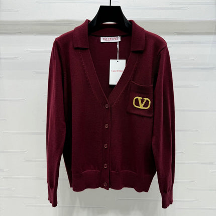 VALENTINO 26S COLLARED KNIT CARDIGAN 393