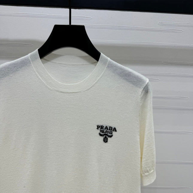 PRADA SHORT-SLEEVE EMBROIDERED LOGO T-SHIRT 269460