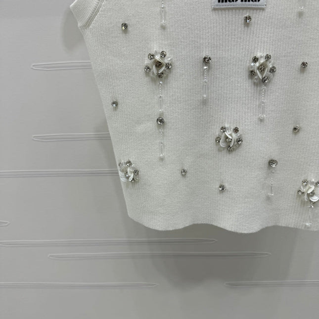 MIU 25S 3D RHINESTONE TANK TOP 264255