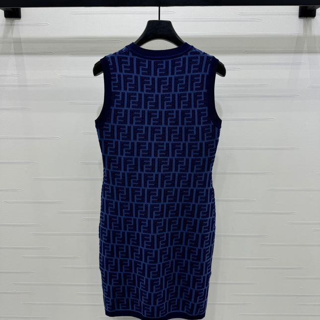 Fendi Blue Knit Mini Dress