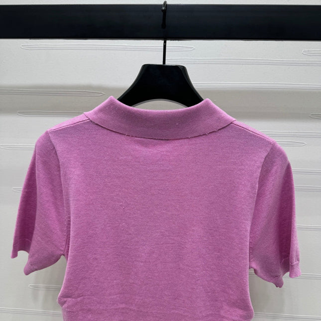 PRAD 25S SHORT SLEEVE KNIT TOP 264121