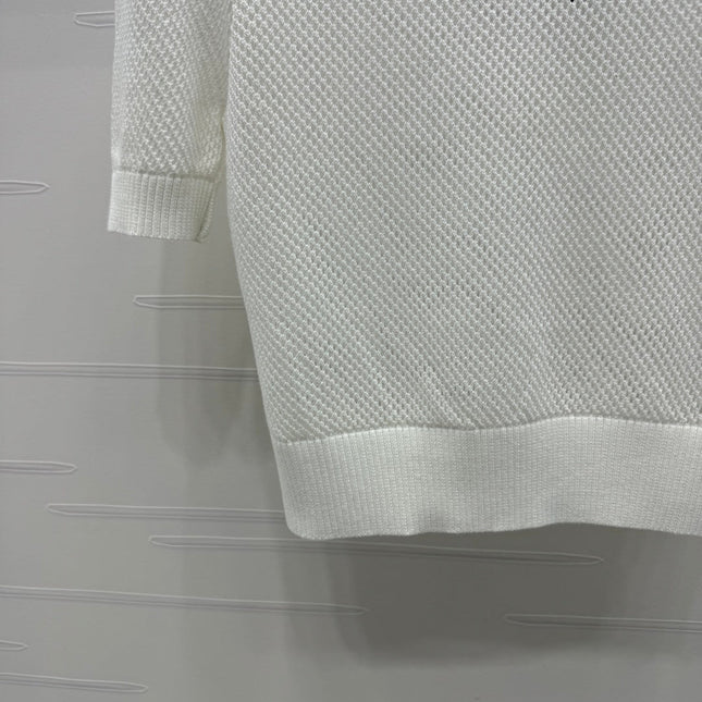 PRAD 25S HOLLOW KNIT SHORT SLEEVE TOP 264134