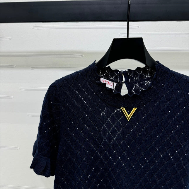 VALENTINO SHORT SLEEVE T-SHIRT NAVY BLUE 274908