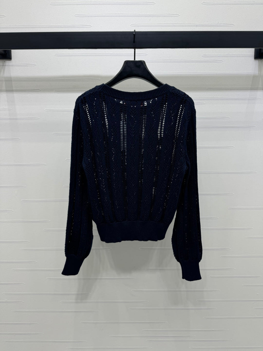 VALENTINO CREW NECK LONG-SLEEVE EMBROIDERED KNIT TOP 274958