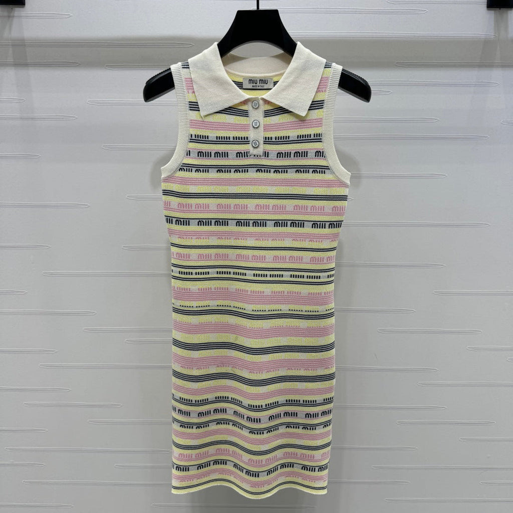 MIUMIU SLEEVELESS DRESS WITH COLLAR 274940