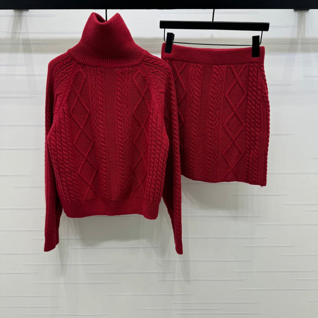 MIUMIU KNIT TOP AND SKIRT SET STYLE 752