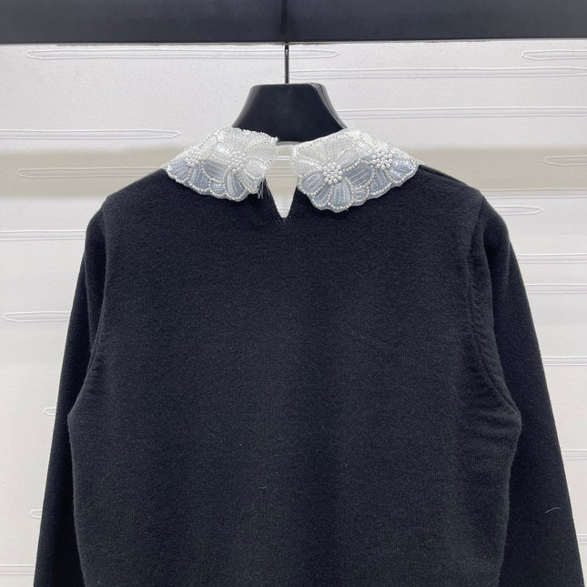 MIUMIU LACE-COLLAR SWEATER STYLE 816