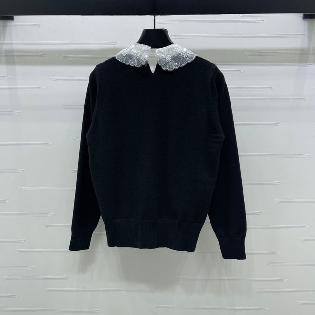 MIUMIU LACE-COLLAR SWEATER STYLE 816