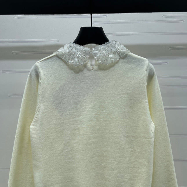 MIUMIU LACE-COLLAR SWEATER STYLE 815