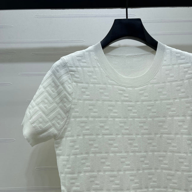 FENDI 26S SHORT-SLEEVE KNIT DRESS 463