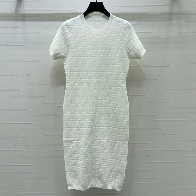 FENDI 26S SHORT-SLEEVE KNIT DRESS 463