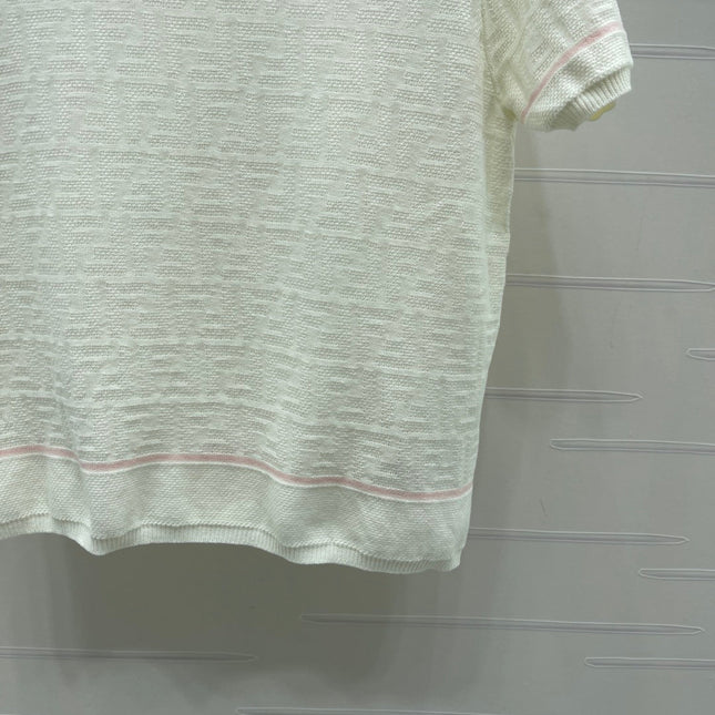 FENDI 26S SHORT-SLEEVE KNIT TOP 424
