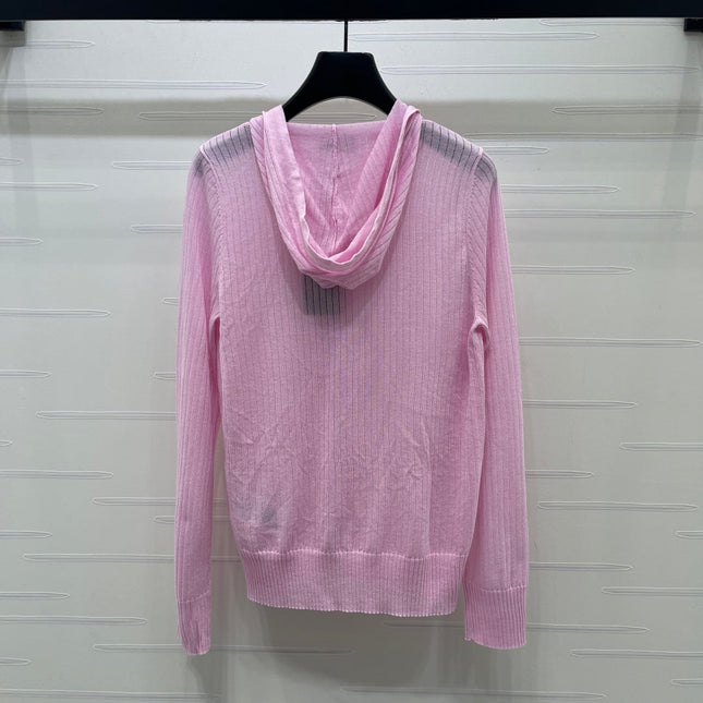YSL 26S ZIP UP HOODED CARDIGAN 388