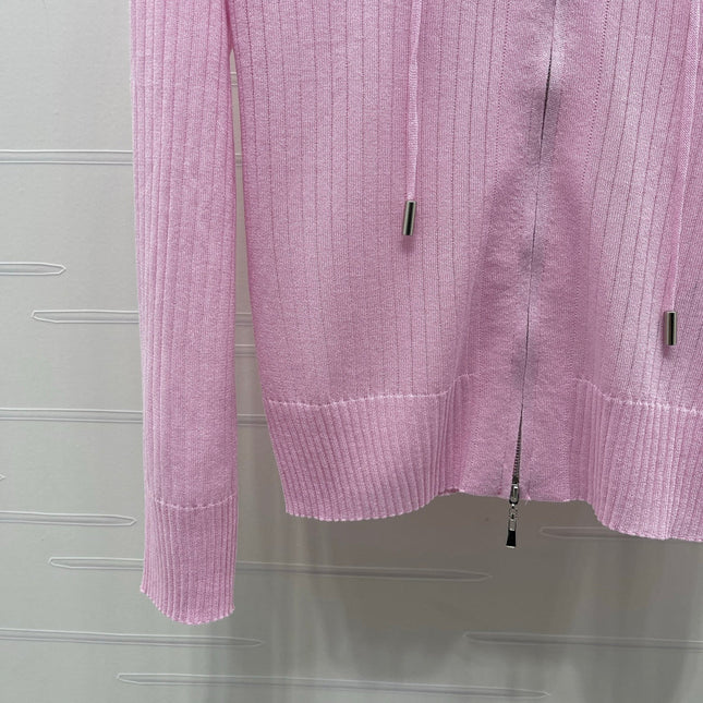 YSL 26S ZIP UP HOODED CARDIGAN 388