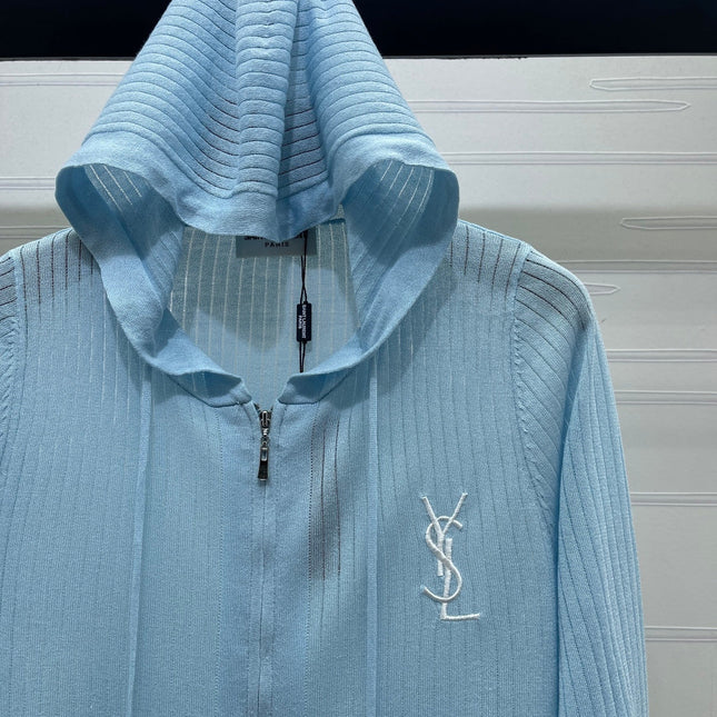 YSL 26S ZIP UP HOODED CARDIGAN 389