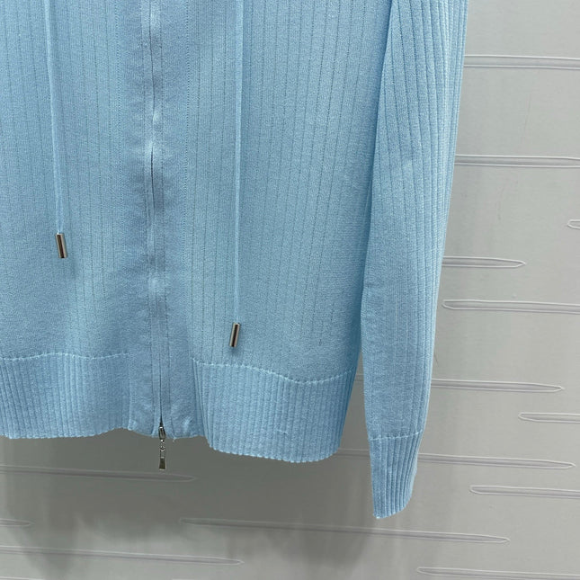 YSL 26S ZIP UP HOODED CARDIGAN 389