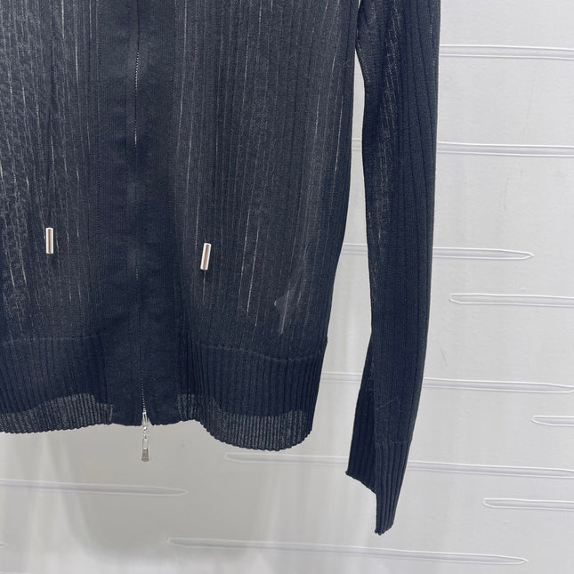 YSL 26S ZIP UP HOODED CARDIGAN 390