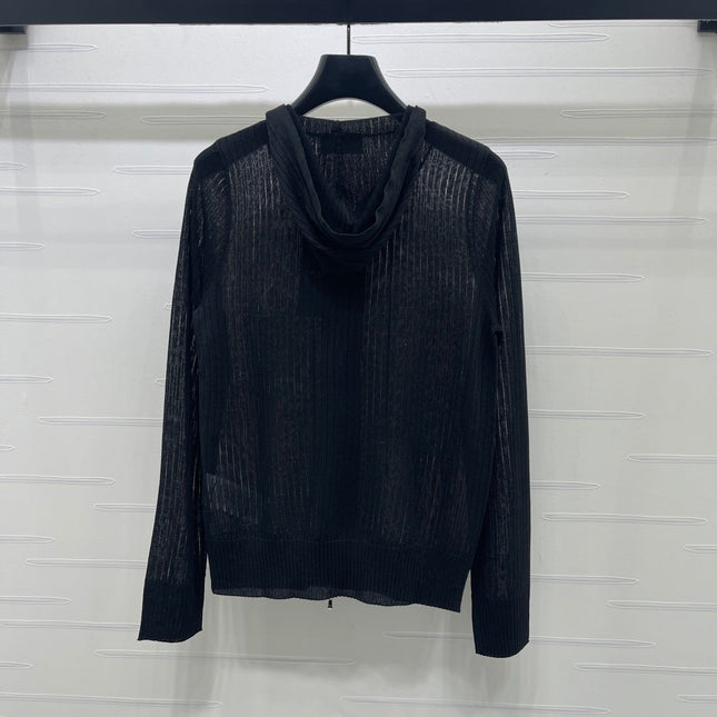 YSL 26S ZIP UP HOODED CARDIGAN 390