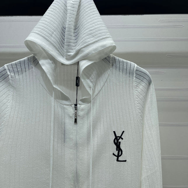 YSL 26S ZIP UP HOODED CARDIGAN 391
