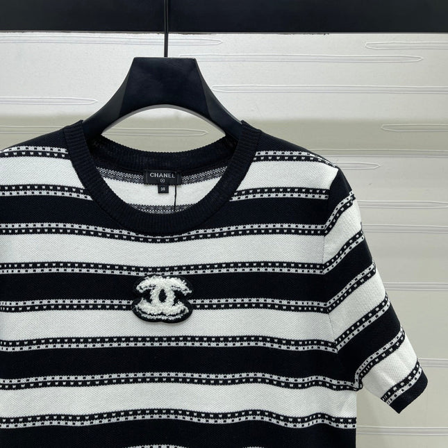 CHANEL 26S STRIPED KNIT MINI DRESS 1346