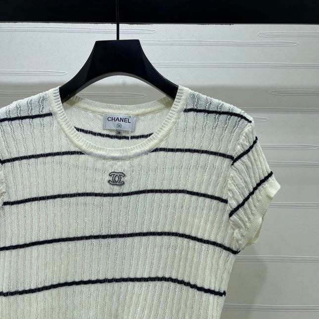 CHANEL 26S SHORT-SLEEVE KNIT TOP 1342