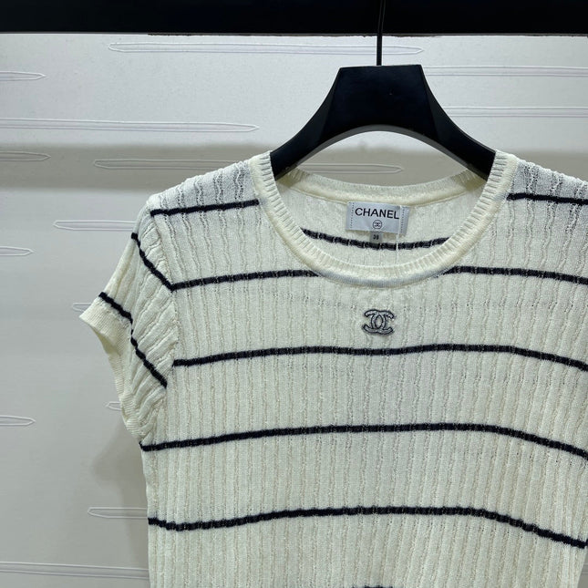 CHANEL 26S SHORT-SLEEVE KNIT TOP 1342