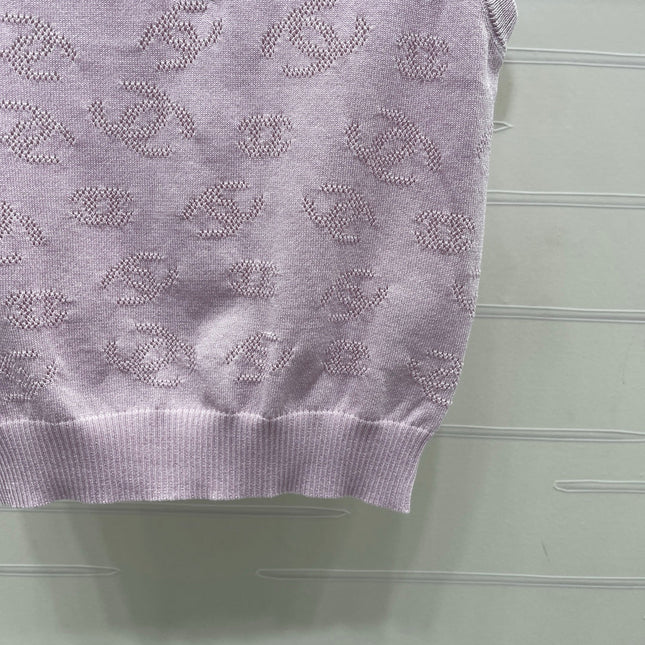 CHANEL 26S SLEEVELESS KNIT POLO TOP 1339