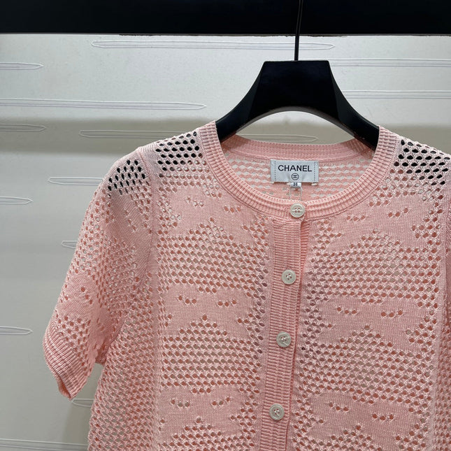 CHANEL 26S OPENWORK KNIT CARDIGAN 1336