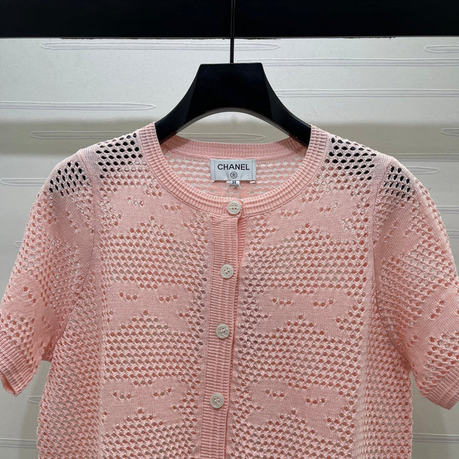 CHANEL 26S OPENWORK KNIT CARDIGAN 1336