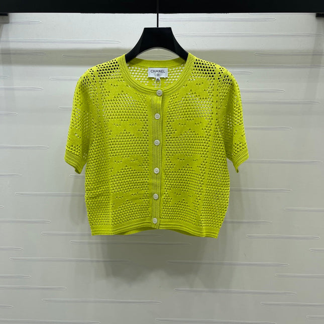 CHANEL 26S OPENWORK KNIT CARDIGAN 1335
