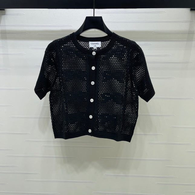 CHANEL 26S OPENWORK KNIT CARDIGAN 1334