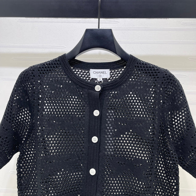 CHANEL 26S OPENWORK KNIT CARDIGAN 1334