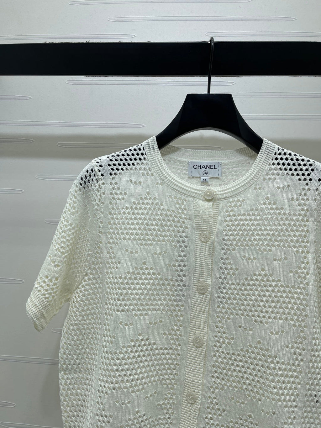 CHANEL 26S OPENWORK KNIT CARDIGAN 1333