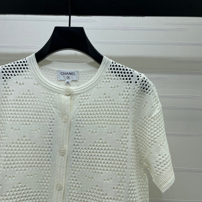 CHANEL 26S OPENWORK KNIT CARDIGAN 1333