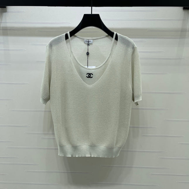 CHANEL 26S SHORT-SLEEVE KNIT TOP 1332
