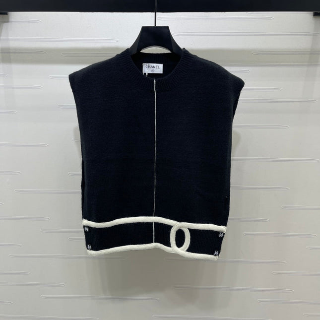 CHANEL 26S CONTRAST KNIT VEST 1324