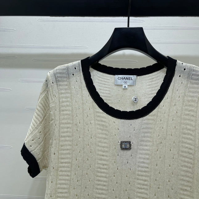 CHANEL 26S SHORT-SLEEVE KNIT TOP 1321