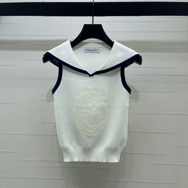 DIOR 26S SAILOR COLLAR KNIT TOP 1323
