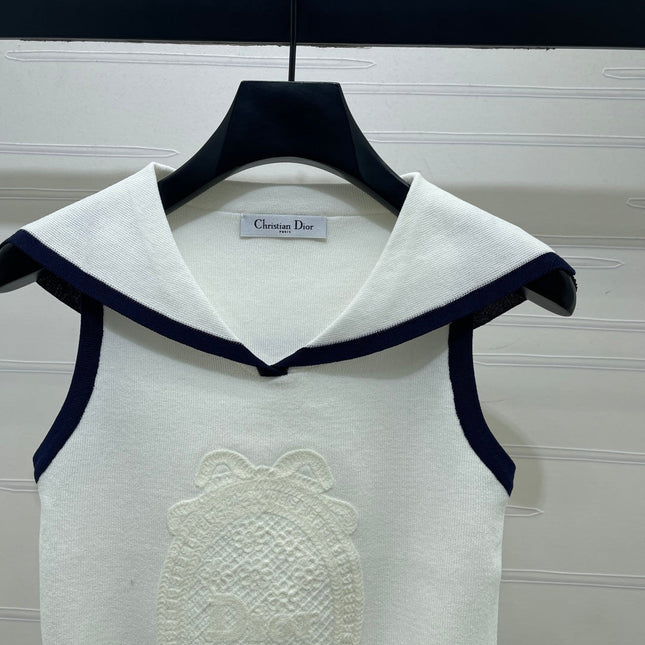 DIOR 26S SAILOR COLLAR KNIT TOP 1323