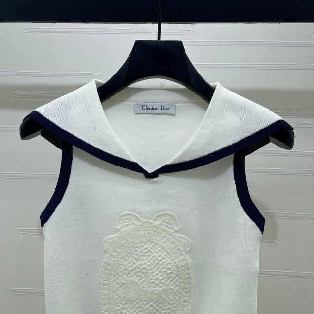 DIOR 26S SAILOR COLLAR KNIT TOP 1323