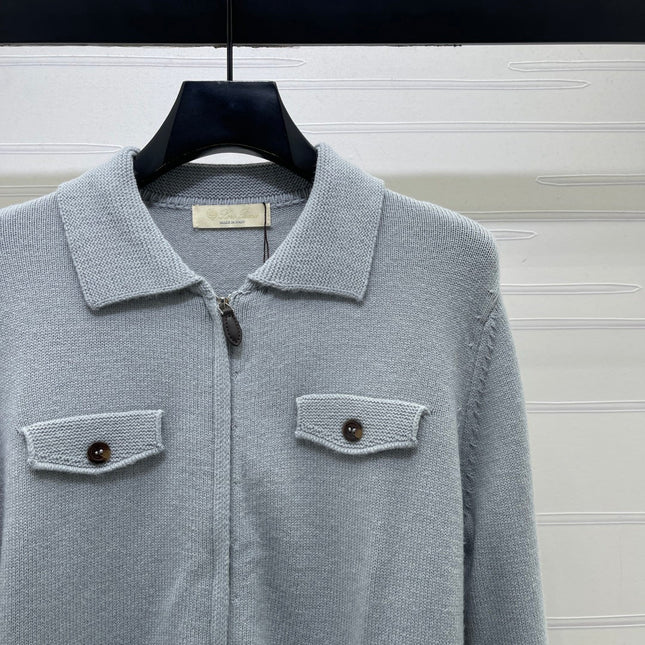 LORO PIANA 26S ZIP-UP KNIT JACKET 885