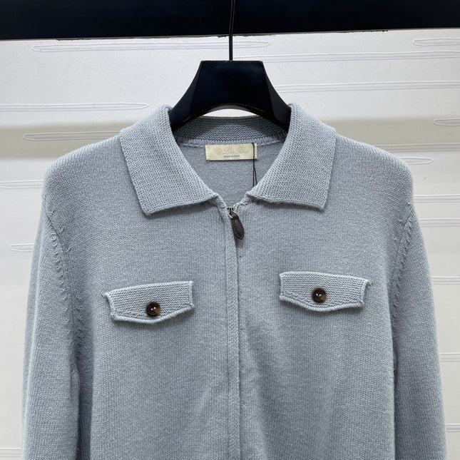 LORO PIANA 26S ZIP-UP KNIT JACKET 885