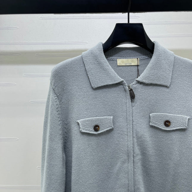 LORO PIANA 26S ZIP-UP KNIT JACKET 885