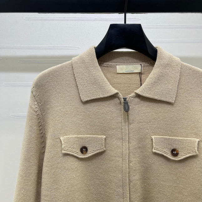 LORO PIANA 26S ZIP-UP KNIT JACKET 884