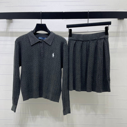 RALPH LAUREN 26S CABLE-KNIT POLO SKIRT SET 549