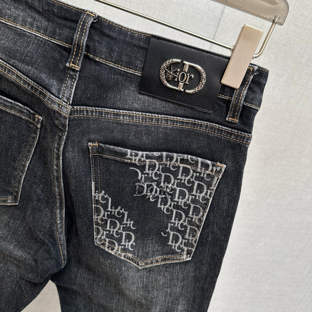 BLACK DENIM JEANS FEATURING THE DIOR OBLIQUE MOTIF ON BACK POCKET