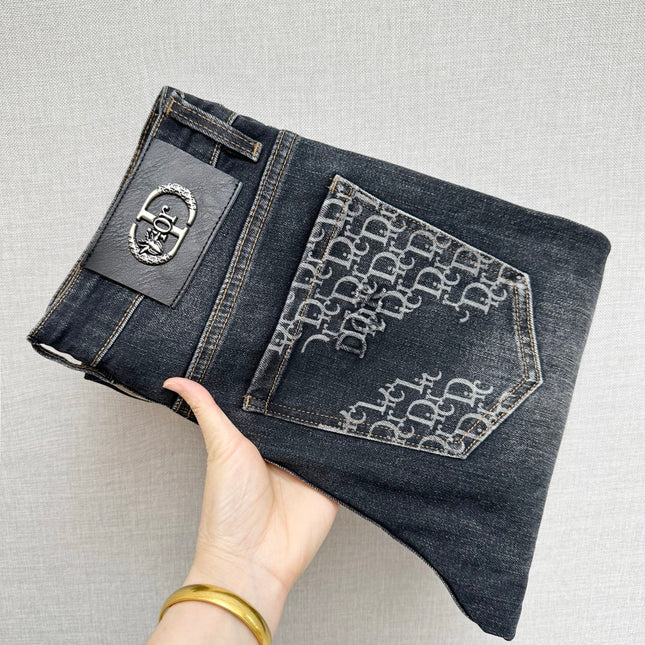 BLACK DENIM JEANS FEATURING THE DIOR OBLIQUE MOTIF ON BACK POCKET